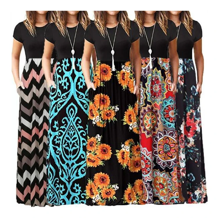 

Lastest Lady Long Plus Size 3xl Flower Pakistani Modest Dress