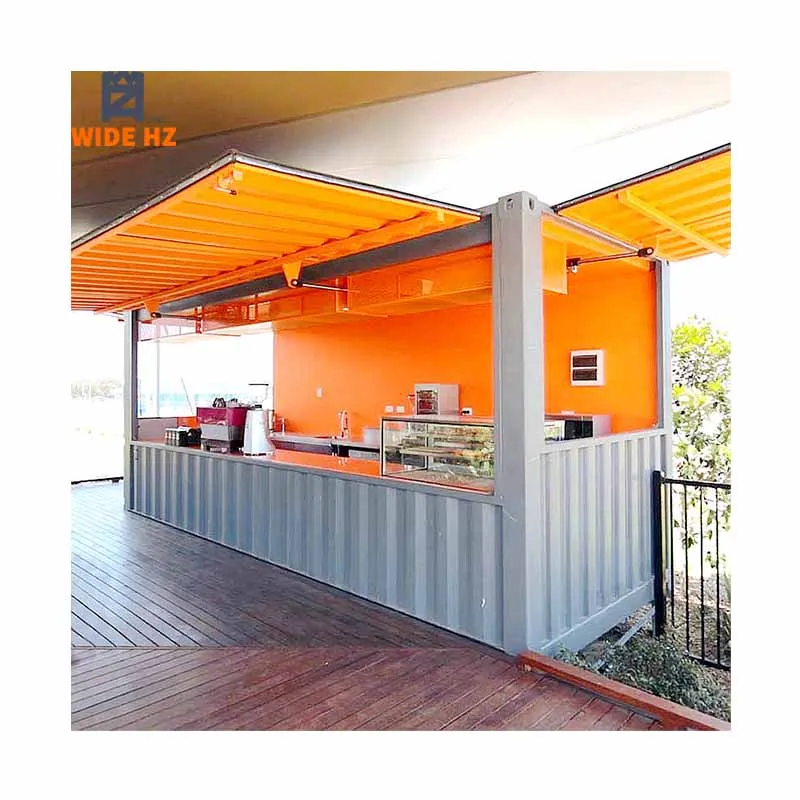 
Factory manufactured coffee shop 20ft container restaurant cafe with kitchen prefab coffee shop kiosk food container coffee bar 