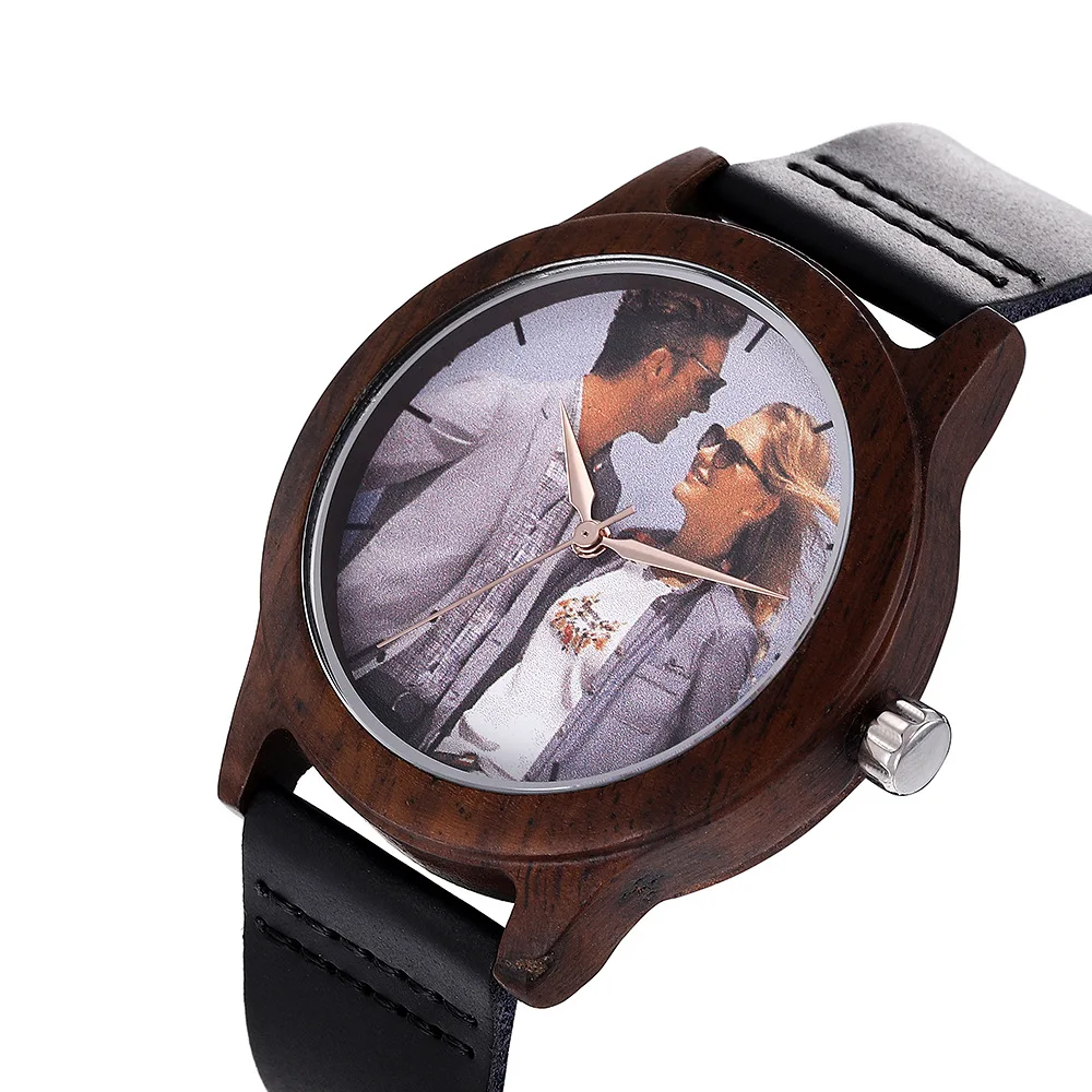 

Popular Gift Wooden Watch Men's Bamboo Wood Personalized Custom Gift Photo Surface Minimalist Wood Watch