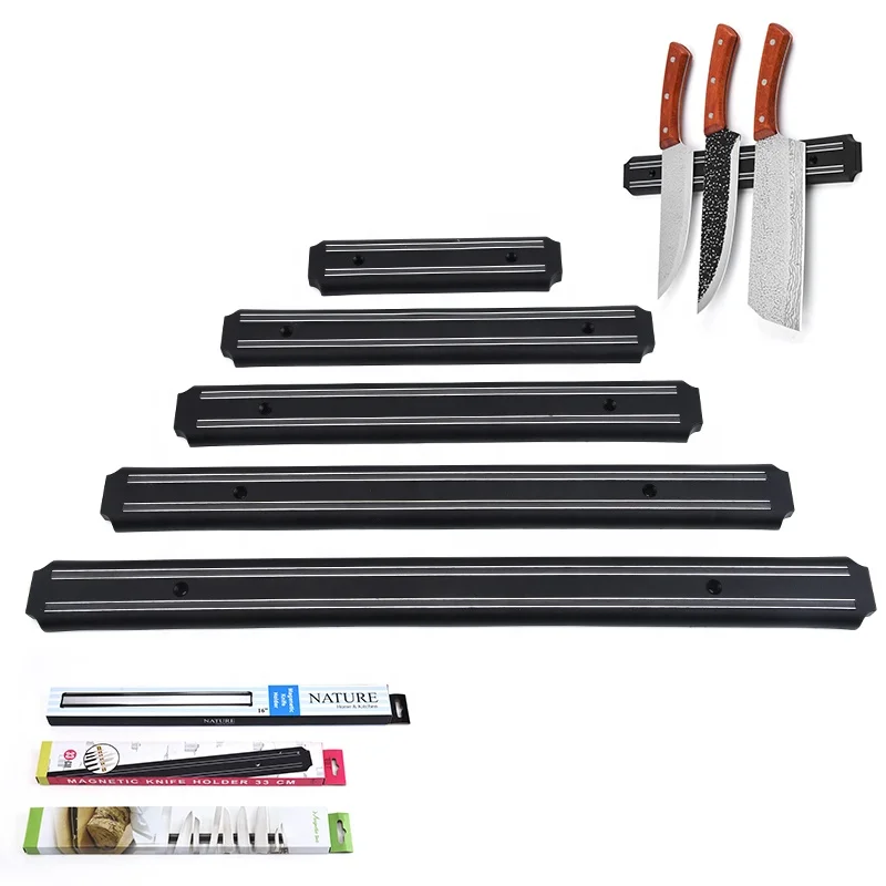 

Fashion Wall-mounted Storage Racks Magnetic Knife Block Holder Wall Mount Black Plastic Block Magnet Knife Holder