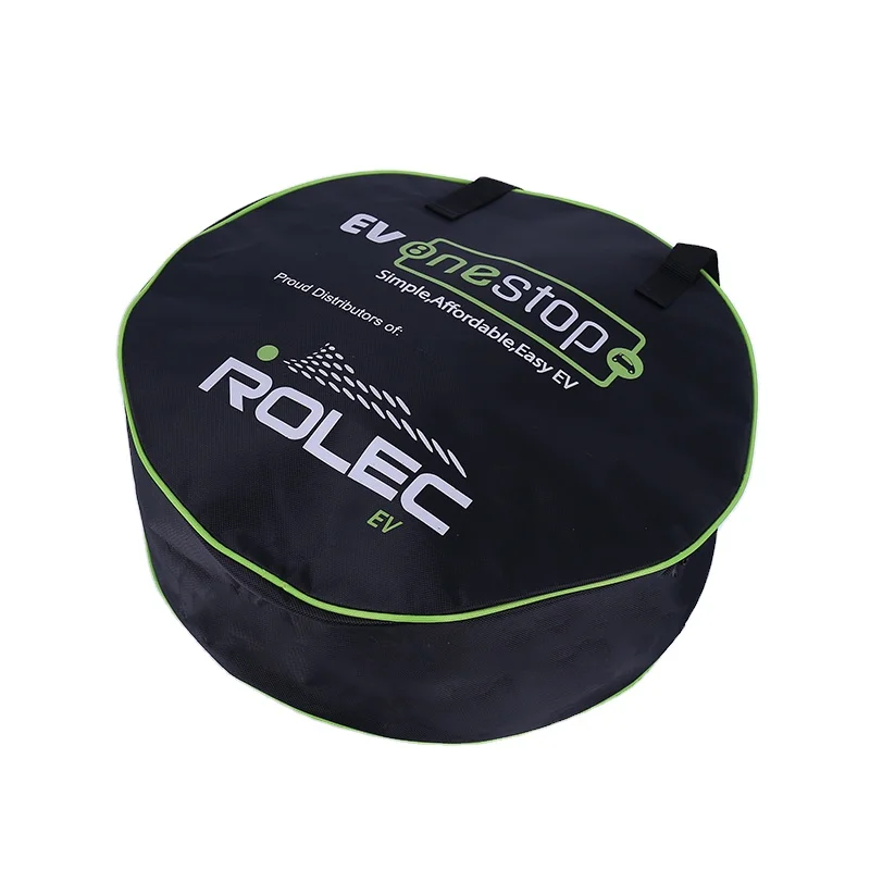 

Black Round Oxford Bag for EV Charging Cable and Portable EV Charger oxford cloth folding storage bag