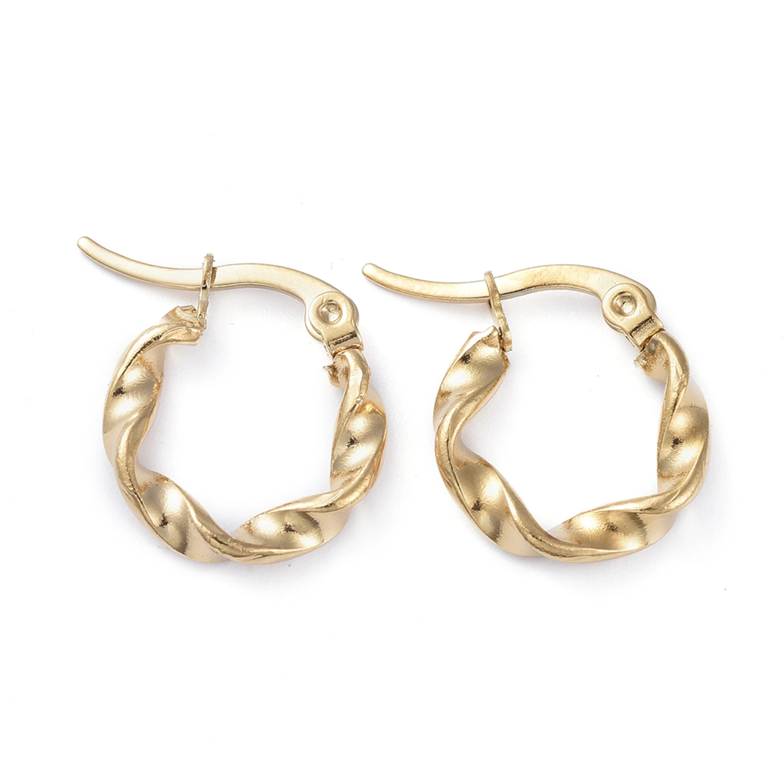 

PandaHall 201 Stainless Steel Twisted Ring Hoop Earring