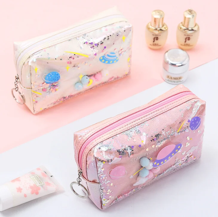 

White Star Mini Custom Color Waterproof PU Laser Cosmetic Bag