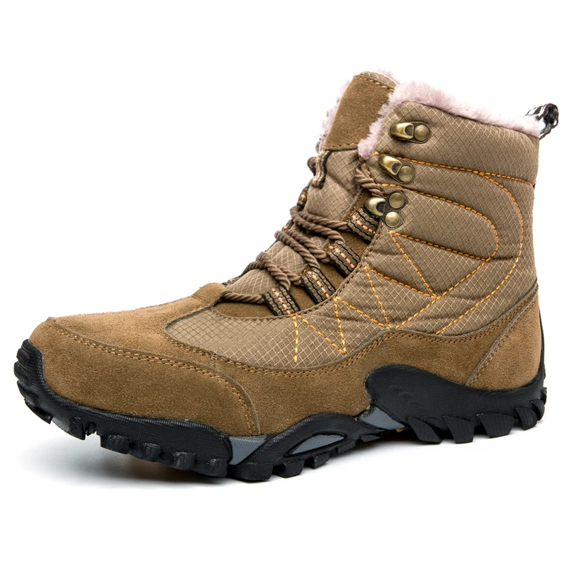

Dropshipping Custom Logo Men's Waterproof Snow Boots Non Slip Climbing Winter Shoes Size 38 48