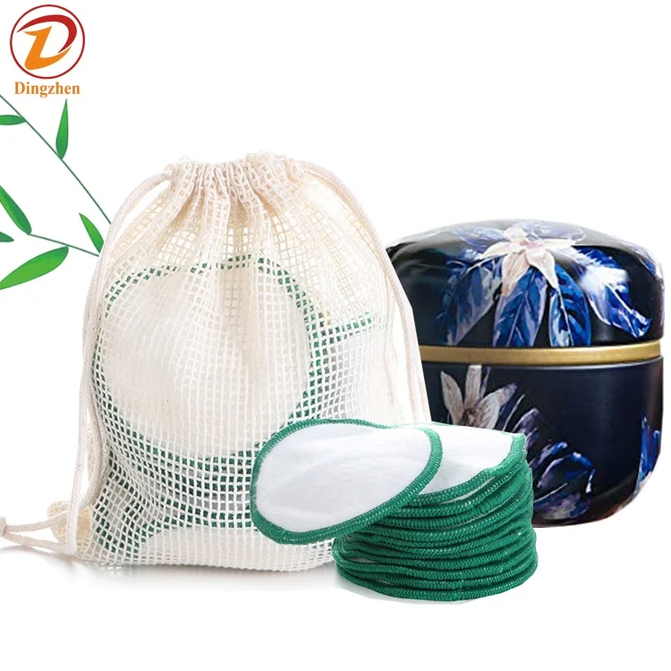 Reusable Zero Waste Bamboo Cotton Makeup Remover Pads Washable and Eco-Friendly For All Skin Type Bamboo Pads