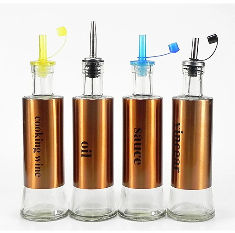Kitchen Use Oil Containers Glass Oil And Vinegar Dispenser Bottle 300ml