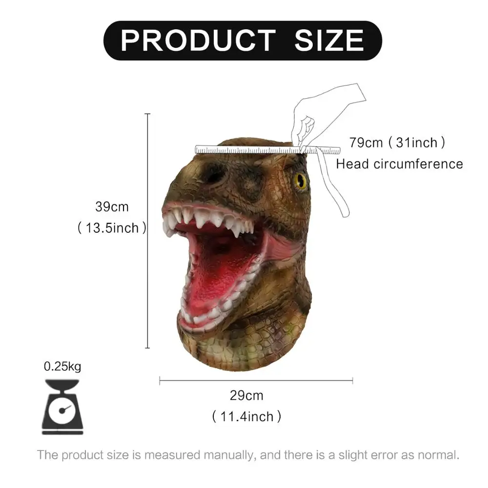 
Molezu Made in China Horrible Halloween Carnivorous Tyrannosaurus Dinosaur Latex Rubber Fire Dragon Mask for Carnival Party 