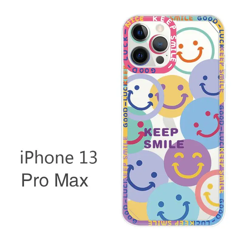 

Customize patterns Color smiling face For iphone 13 pro max mobile phone case TPU 12 xr soft shell x 8 phone cases