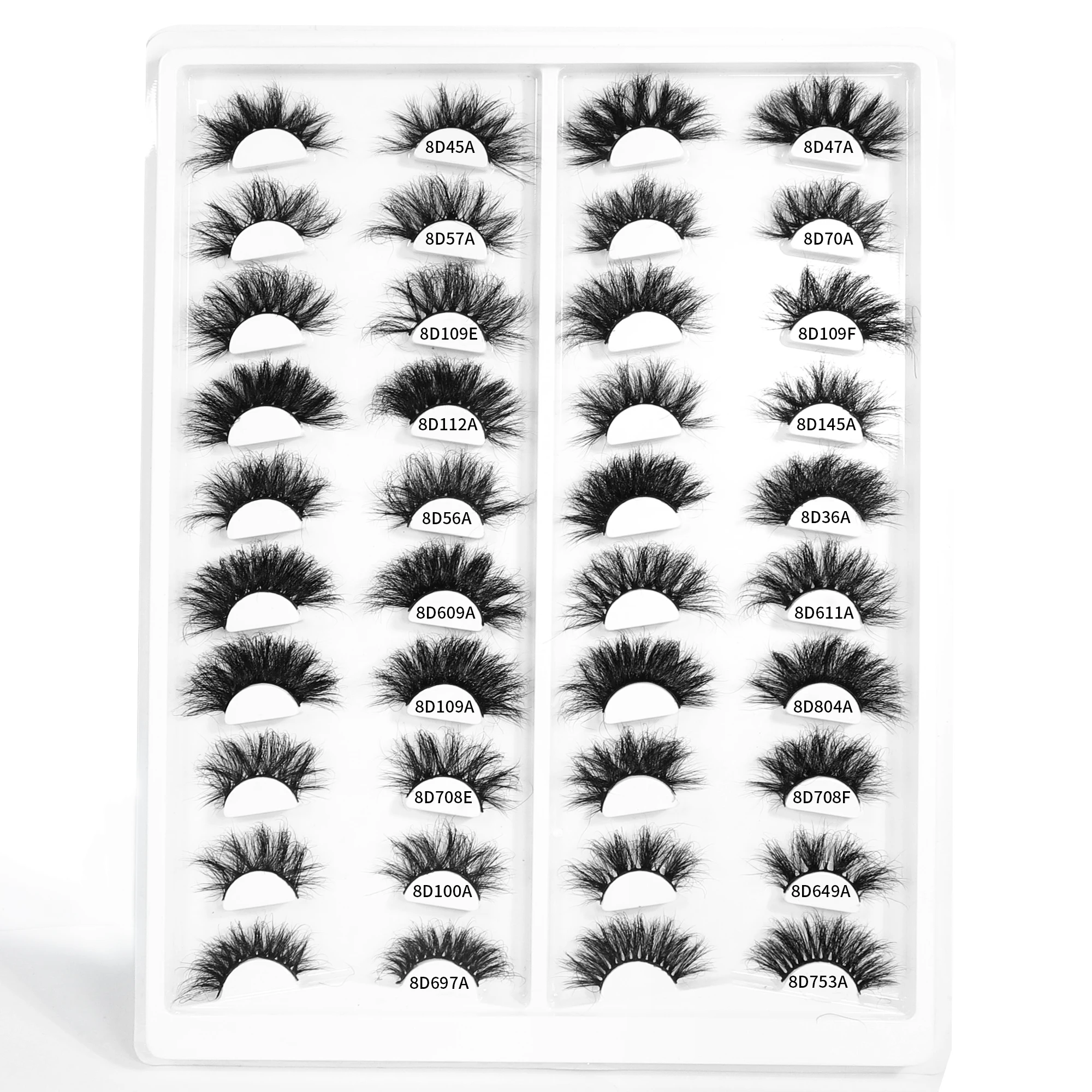 

Fluffy 8D 5D 15mm 25mm Real siberian mink Eyelash Fluffy Mink 5D Lashes with customized packaging, Natural black