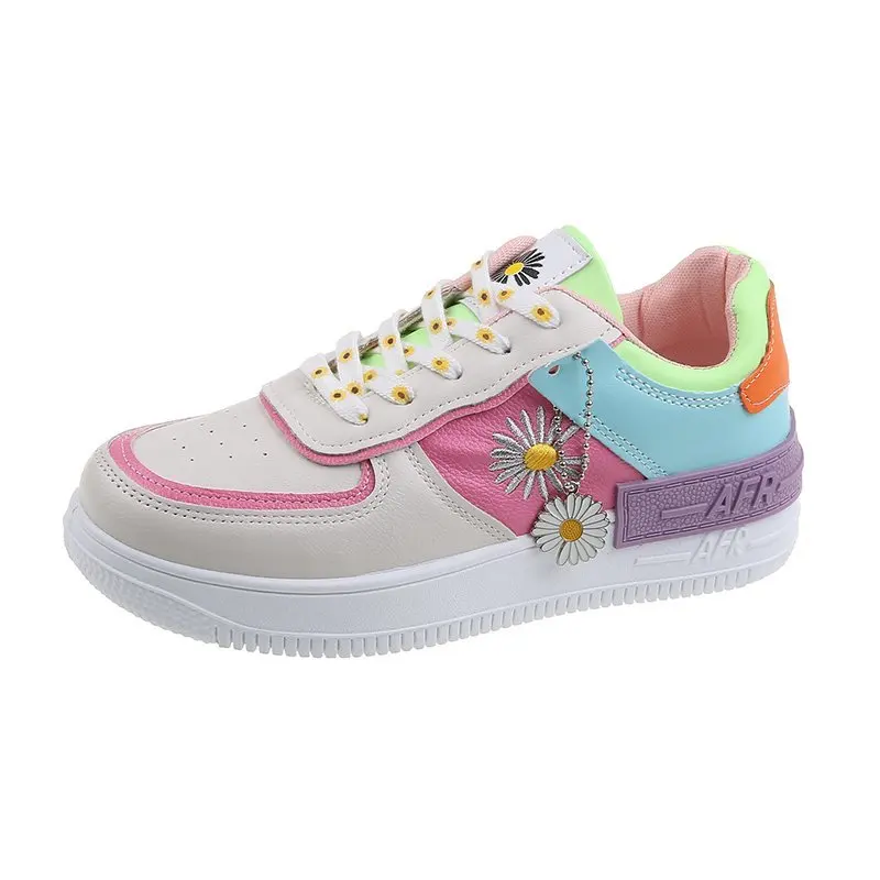 

2021 China Factory Supplier Breathable Sports Sneakers Thick Sole Women White Sepatu Sport Sepatu Sneakers, White,purple,pink