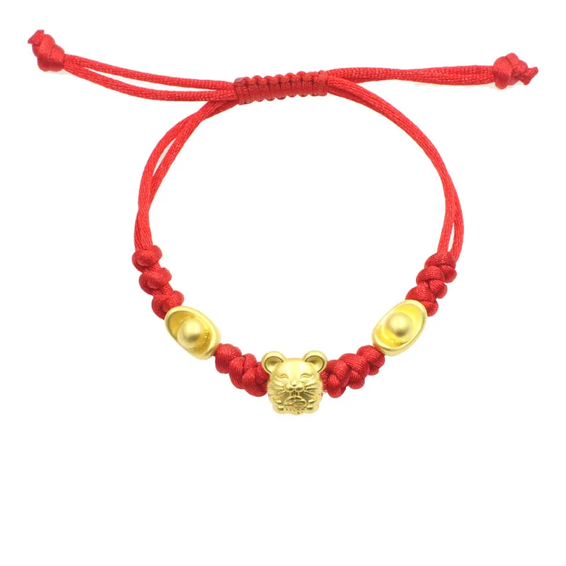 

Chinese Zodiac Knitting Bracelet Adjustable Length Red Line KIB032, As the pictures