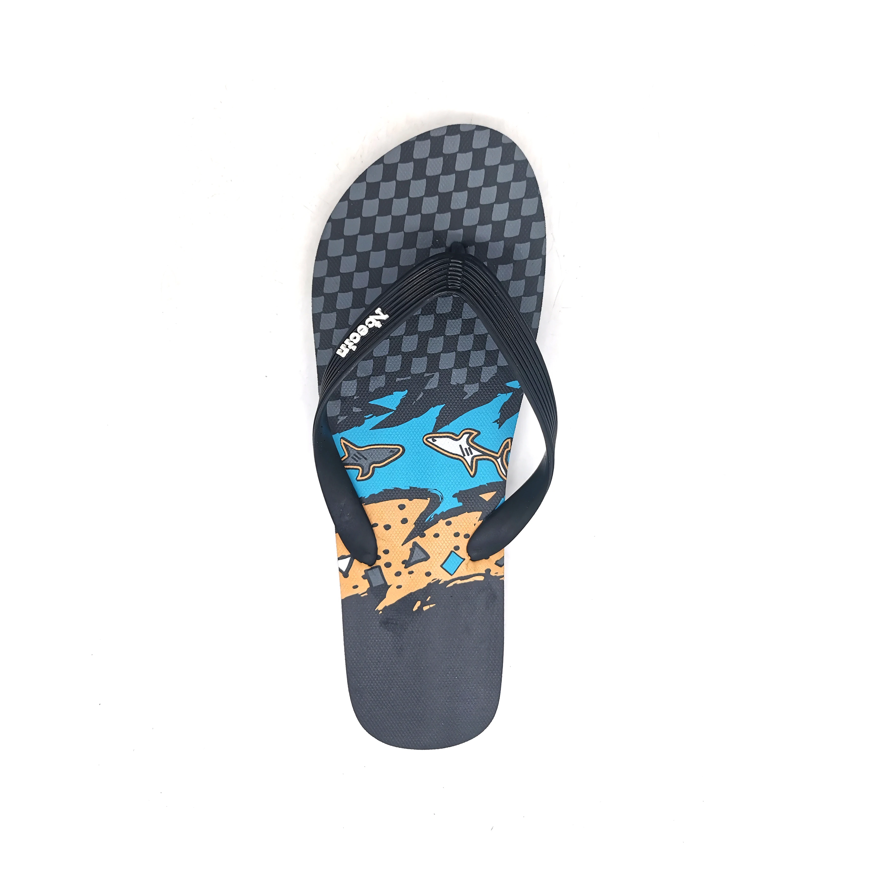 

2020 New Fashion Beach Slippers Flip Flop High Quality Stylish Men's Printed Football Pattern Slippers Outdoor For Wholesale