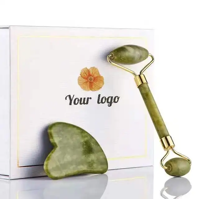 

Amazon hot sale factory price jade roller box customized logo for gift set