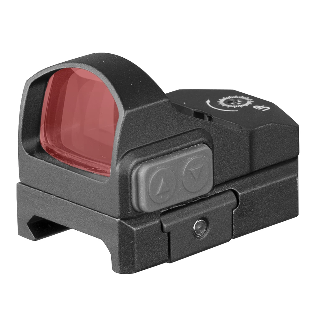 

1X 2MOA Red dot Scope Mini Sight Button Adjustment Tactical Waterproof Hunting Scope Real Hunting Using, Black