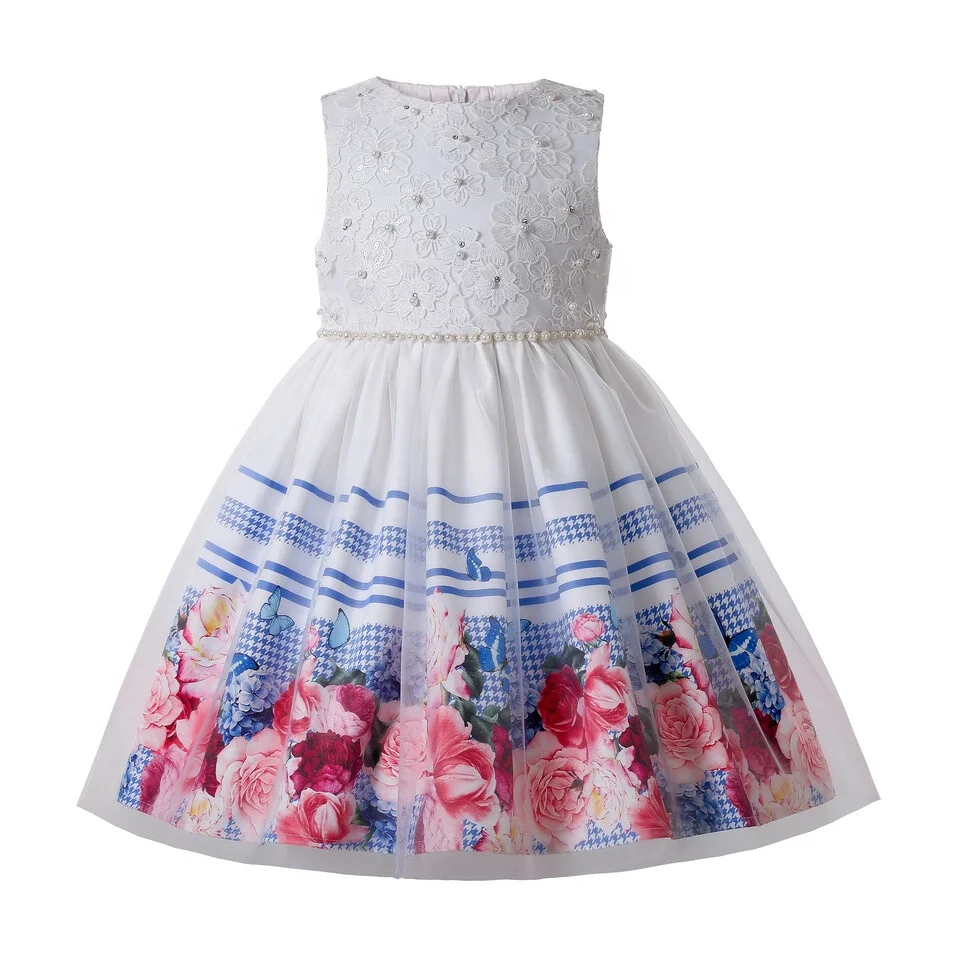 

Pettigirl Flower Little Girl Party Dresses Tulle Pearl Girly Valentine Cute Dress Cute Boutique Children Wear