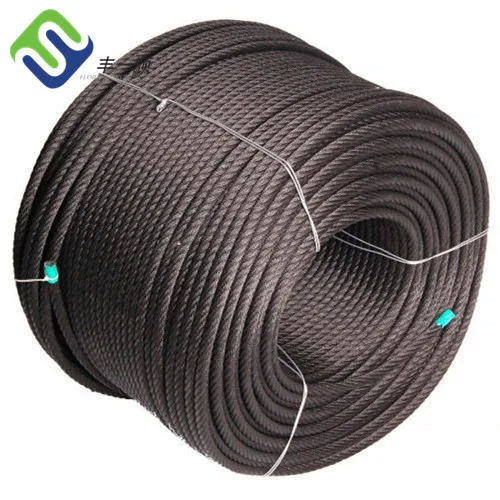 

16mm Children PP 6 strand Polyester Combination Rope With Steel Wire Inside for Amusement Park Equipment, Customized