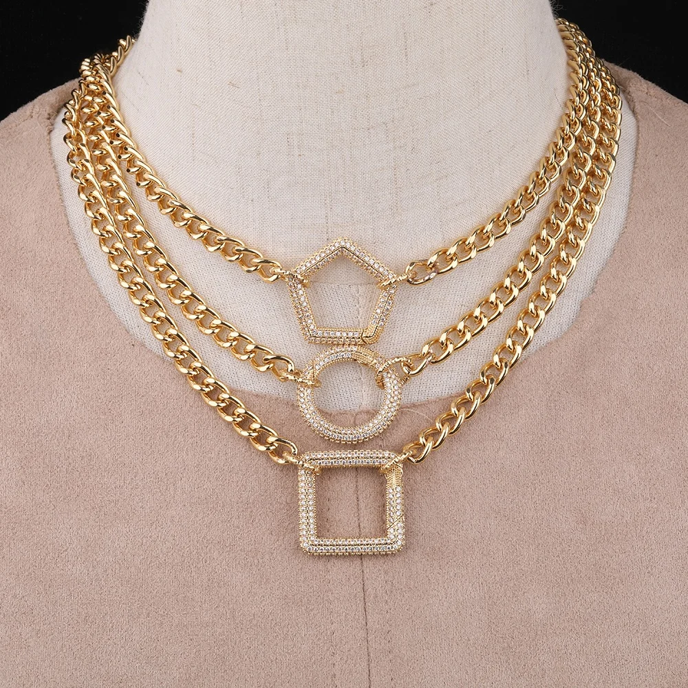 

New Style Big Chain Necklace,Fashion Clasp Charm Component,Delicate Handmade Necklace Jewelry, As picture