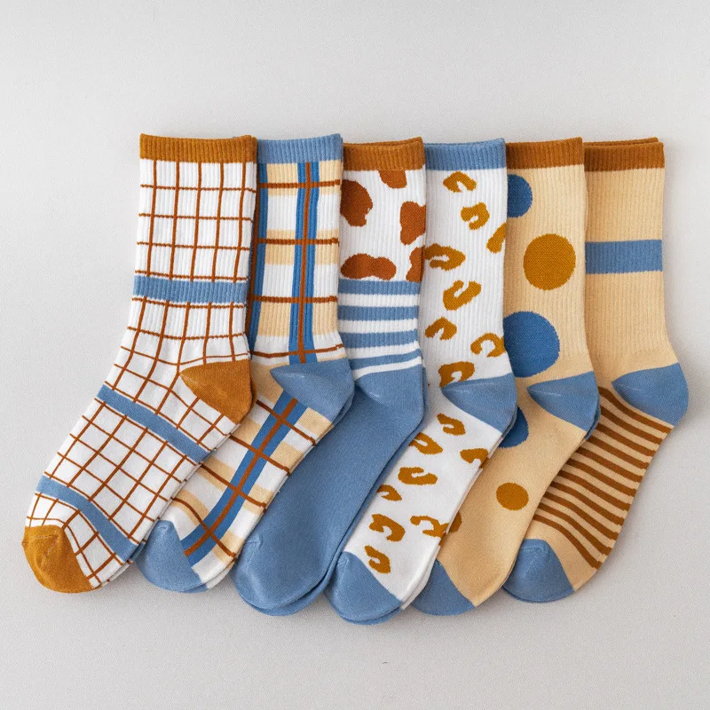 

Youki New fashionable plaid pattern cotton socks
