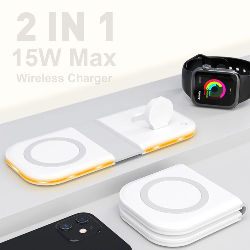 

15W Qi Wireless Charger Pad LED Light Fast Charging Wireless Charger for iphone 12 mini 11 Pro Xs Max X 8 Plus