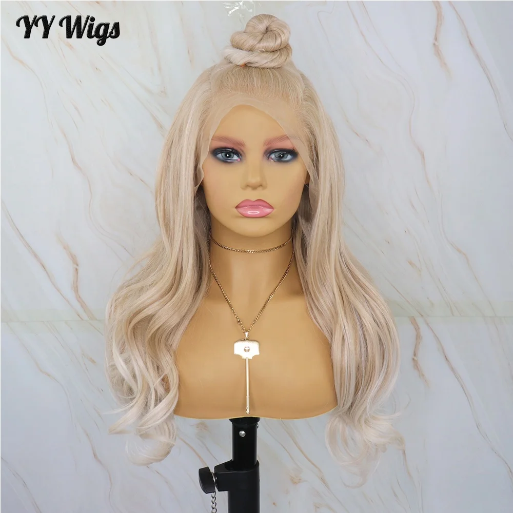 

Long Body Wavy Synthetic Lace Front Wigs For Black Women Futura Hair 13X6 Ombre Lace Front Wig With Natural Hairline Cosplay Wig, Ombre color