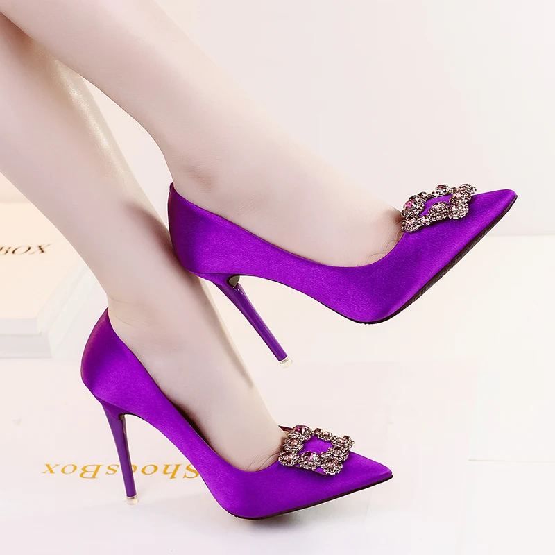 

Wholesale fashion pointed shallow mouth diamond celebrity women high heel pumps shoes