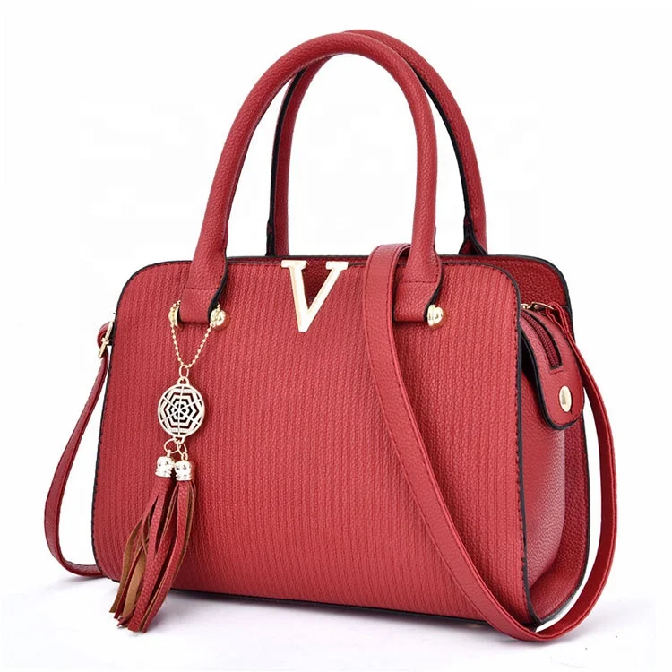 

time-limited Flash sale square shape fun handbag with pu leather tassel pendant