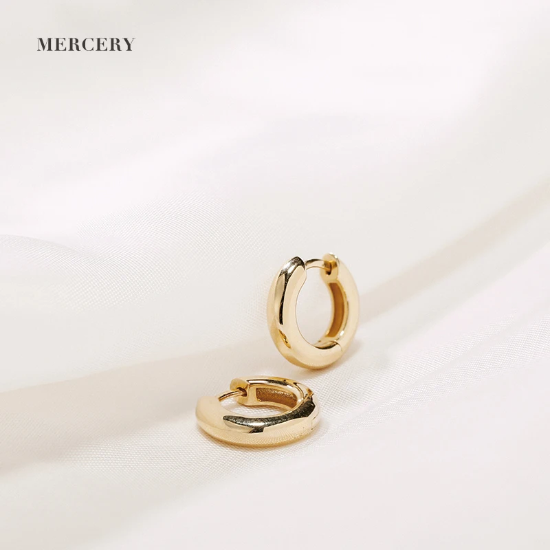 

Mercery 2021 Hoop Earrings 14K Ear Rings Fashion Solid Gold Huggies Earring Circle 14-karat Gold Earring Minimalistic Jewellery