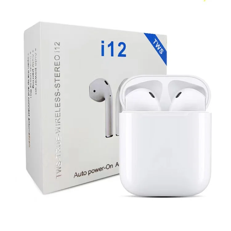 

2021 Amazon macaron i12 TWS 1:1 Wireless Earbuds tws i12s Inpods 12 Memory with Charger Box Air2 Air3 pro 2 Earphones Headphone, White
