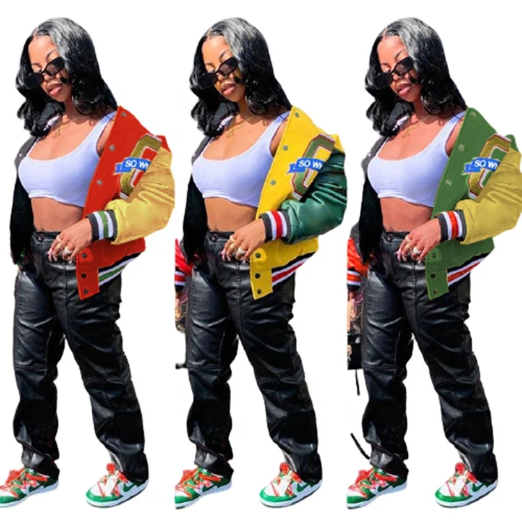

Plus Size Women Polyester Baseball Jackets And Coats 2020