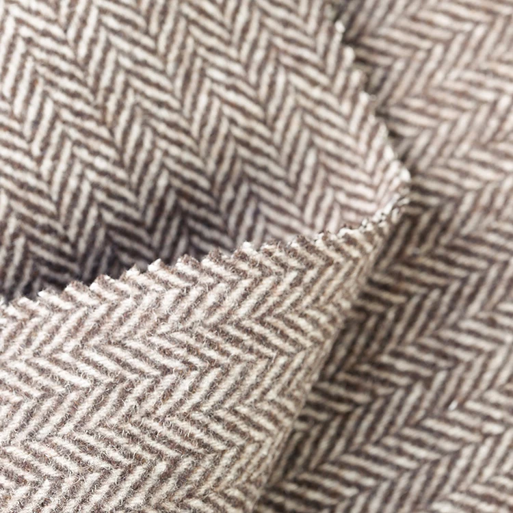 
Double-sided wool herringbone fabric for overcoat 