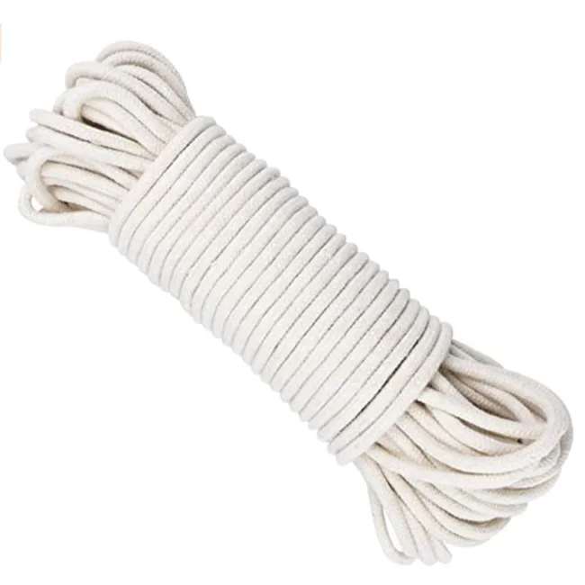 

macrame woven 5mm 100% cotton white cord rope strapping for garment, Natural white in stock;custom any color