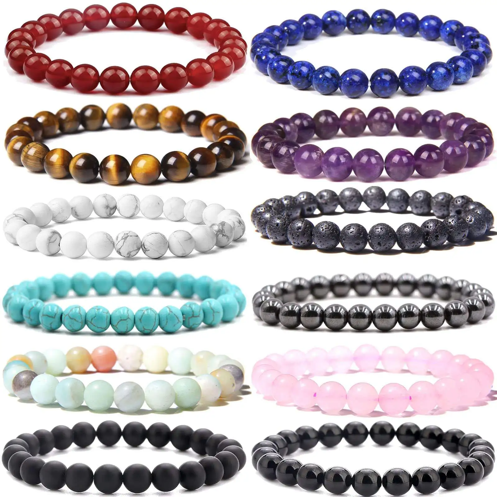 

DIY Feng Shui Luxury Stone Bracelet Crystals Healing Real Rose Quartz Natural Stones Beaded Bracelet for men women