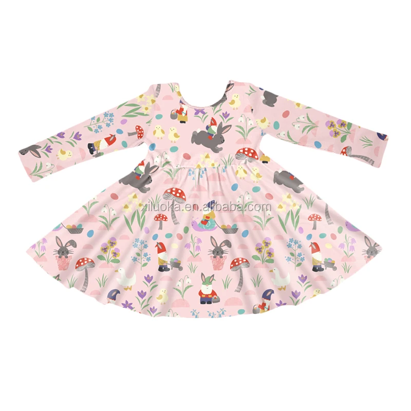 

Children Girl'S Autumn Boutique Casual Dresses Cute Rabbit Print Kids Girls' Clothing Sets, Picture