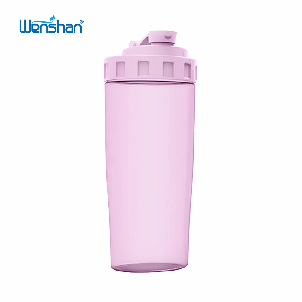 

BPA free Plastic water bottle sports shaker bottle for gym protein powder drinking with mixing ball