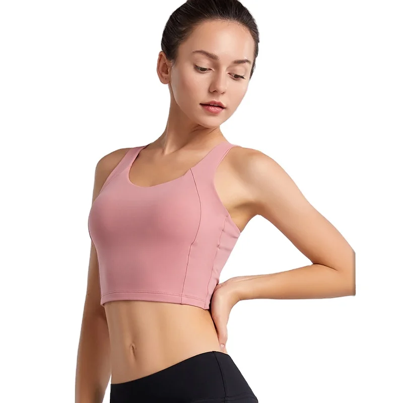 

Women Breathable Athletic Sportswear Crop Top Fitness Gym Running Yoga Bra Shockproof Yoga Vest Women Yoga Sport Bra, Picture shows or accept customize color