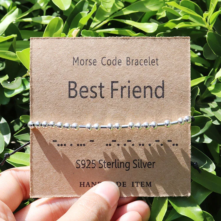 

Personalized Miyuki Couple Bracelets Custom Hidden Message Morse Code Bracelets For Bridesmaid Gifts Graduation Jewelry, Silver