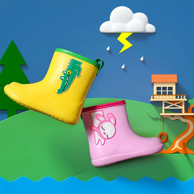 

YT Shoes Popular Quality Rubber Waterproof Cartoon Ankle Rain Boots For Baby Kids, Requirement