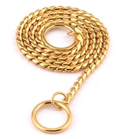 

Kingtale pitbull Giant Choke Chain Collar snake gold dog chain collar for dogs