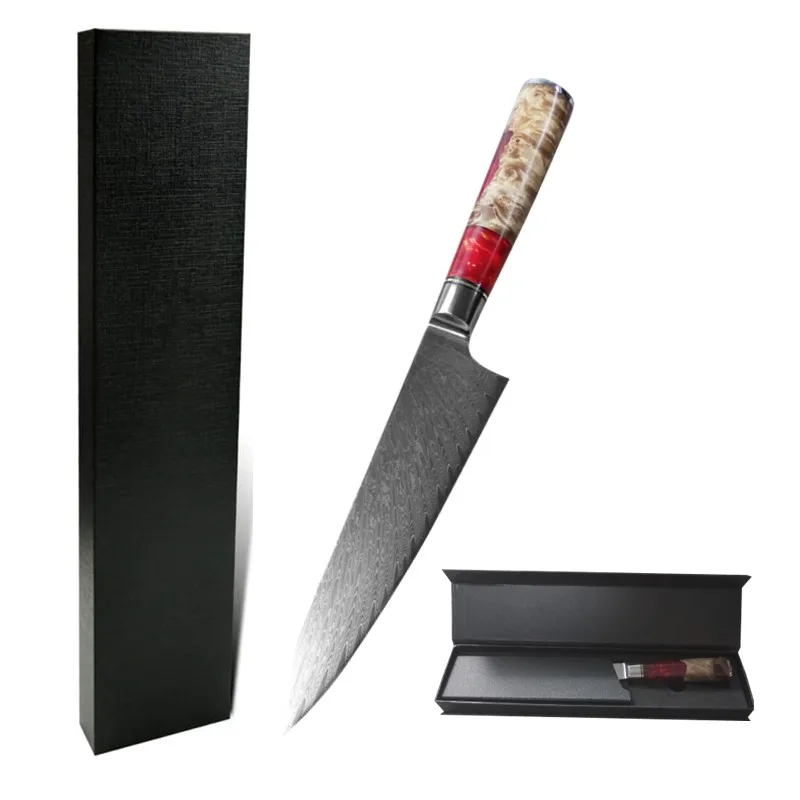 

8 inch news stylish stabwood handle cutting chicken Bovine pig fish bone chop with present box best sharp chef knife