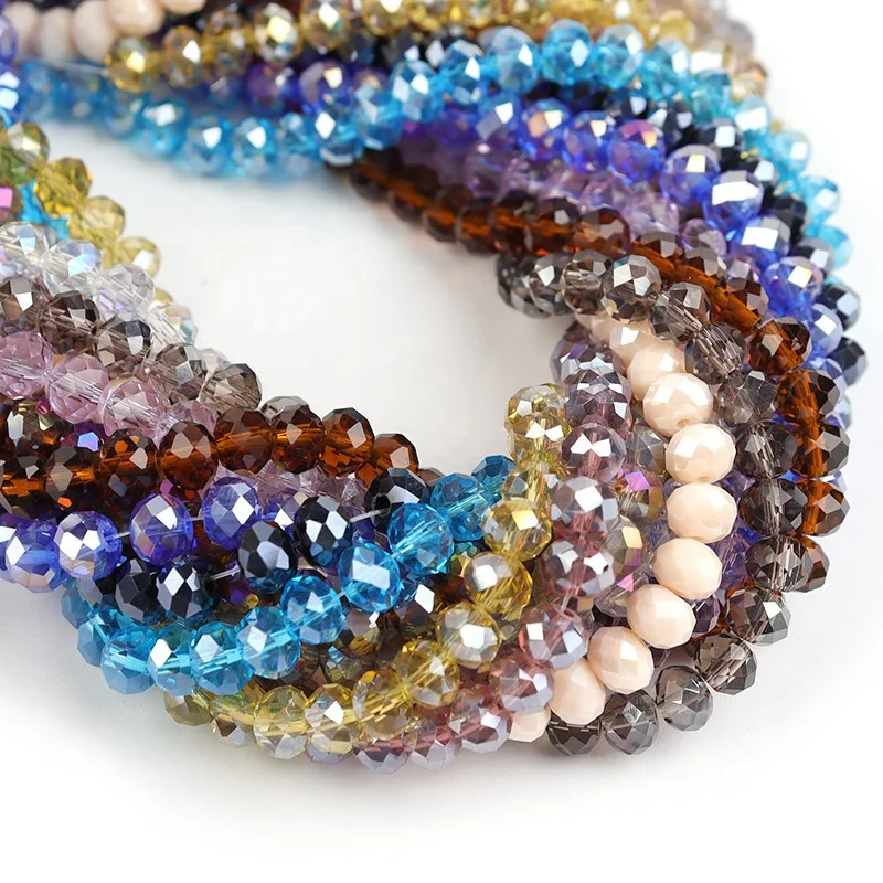 

Wholesale Crystal Glass Beads in Bulk Rondelle beads 8mm Loose beads for Jewelry making