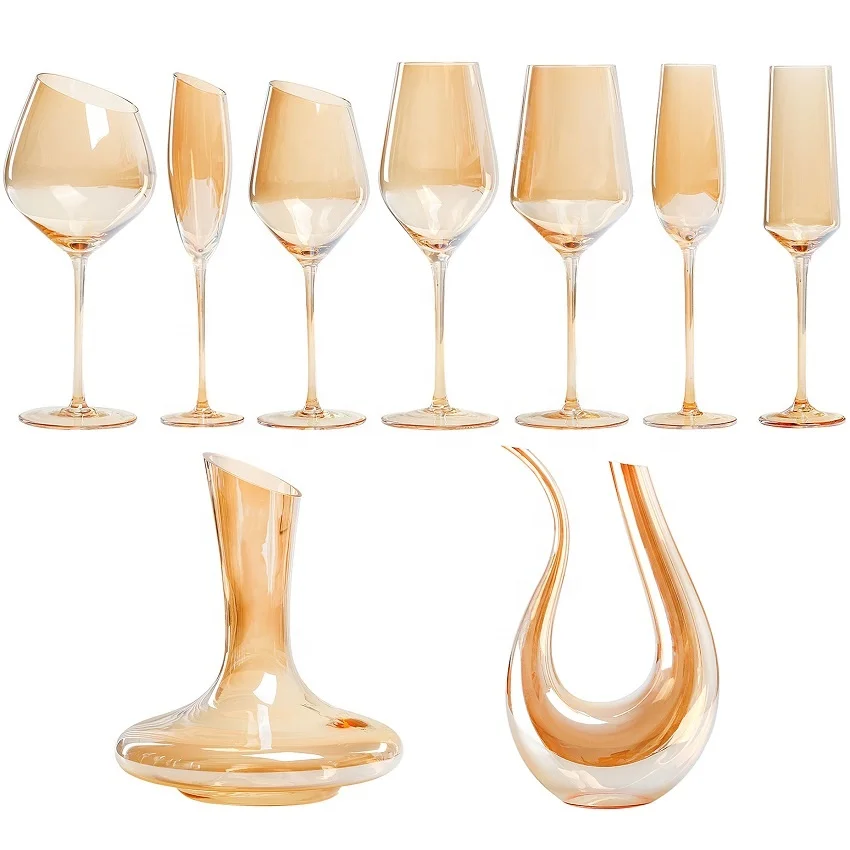 

Amazon Top Sale Amber Glass Wine Decanter Sets