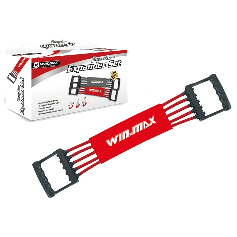 Win.max Chest Expander with 5 Adjustable Resistance Levels of 60lbs 120lbs 240lbs and 300lbs