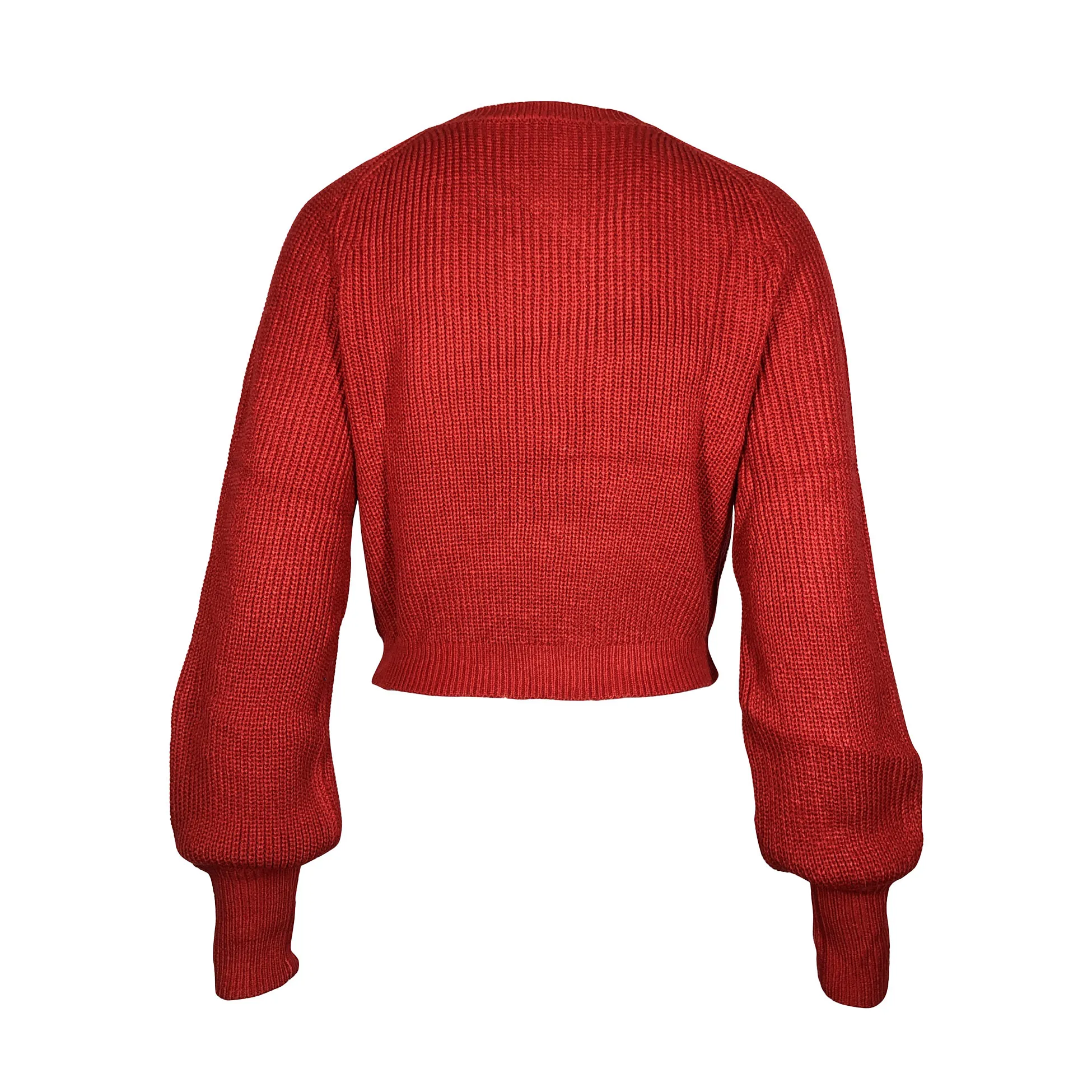 
KEYIDI Autumn Winter Solid Knit Crop Ugly Long Sleeve Short Sweater Woman 