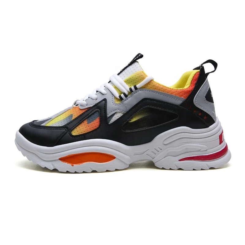 

New Design Low Price Sport Shoes Men Running Moq 1 Pair Casual Shoes Men'S Fashion Sneakers Dad Chunky shoes, Black/yellow,white/black,white/green