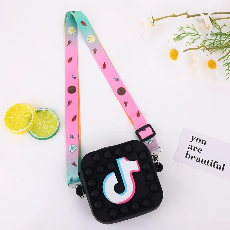 

2021 New Silicone Push Bag Handbag Crossbody Handbag Beach Luxury Handbags Silicone Fidget Purse Toy It Popped Bag