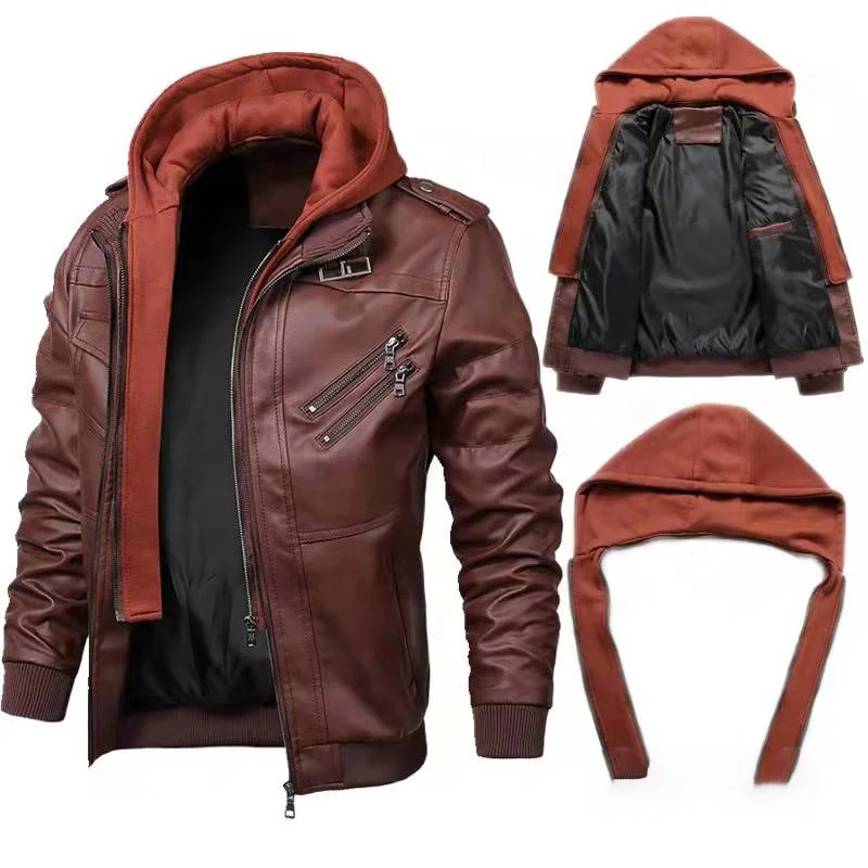 

New Arrival Winter Custom Coats Vintage Riding Biker Motorcycle Men Faux Leather Jackets For Men