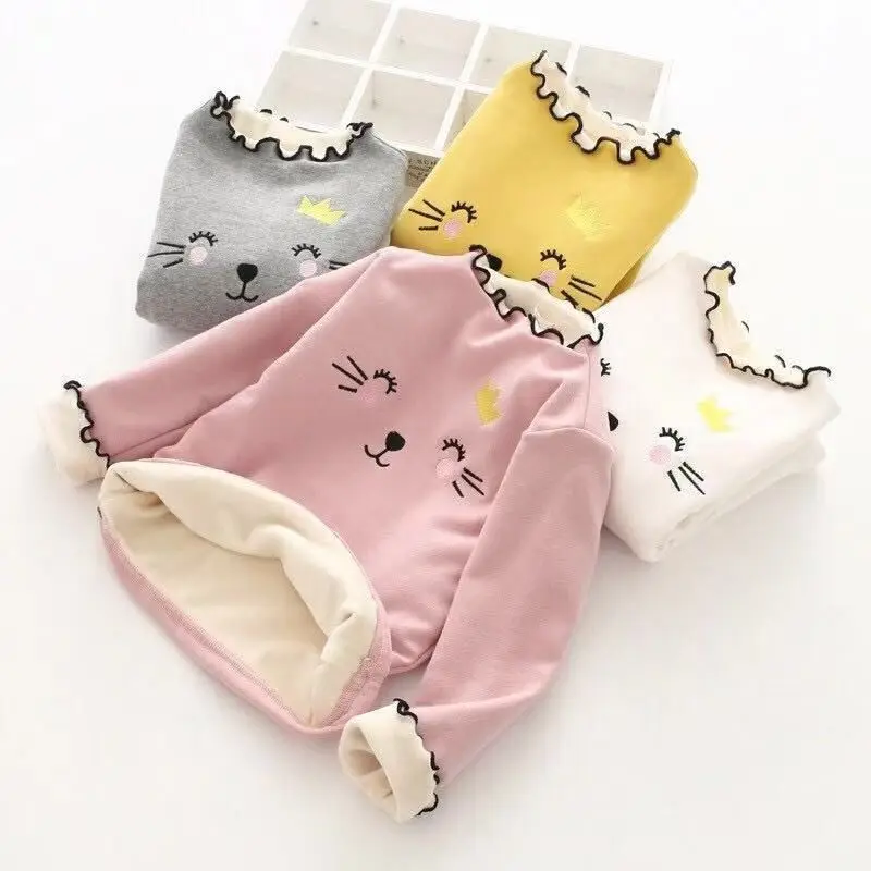 

2021 girls bottoming shirt spring, autumn and winter new 1-2 year old baby round neck versatile 3-4-6 year old top long sleeve T