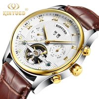 

KINYUED J009 wholesale Fashion mens watch high quality Genuine leather band Calendar low moq date display mechanical wrist watch