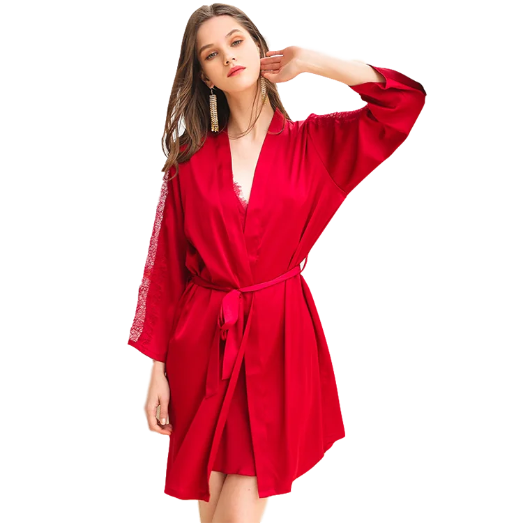 Wholesale Colorful Long Nightgown Satin Robe For Woman Buy Long