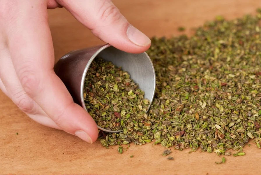Spice rack with freshly ground herbs